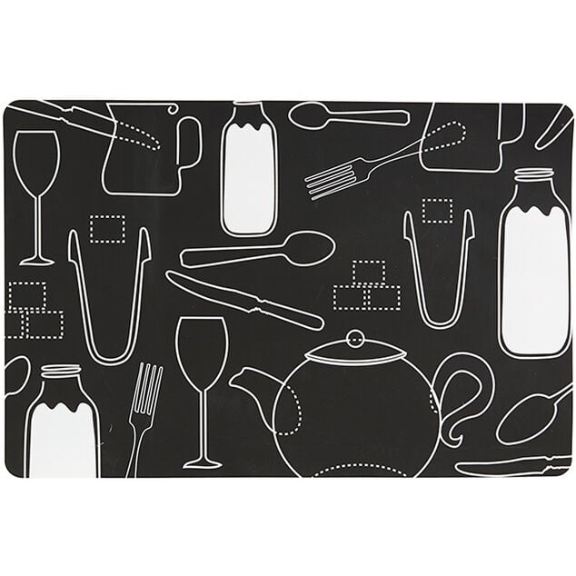 Set de table Ustensiles de cuisine noir et blanc