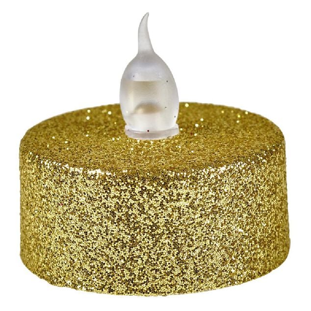 Bougie lumineuse dorée Noël x4