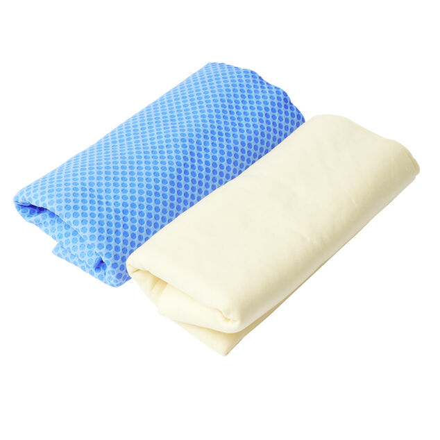 Chiffon microfibre pour voiture x2 bleu et jaune 32x43cm