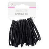 &Eacute;lastique fin sans m&eacute;tal noir x36