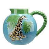 Vase pichet c&eacute;ramique motif animal tropical &Oslash;14,5xH21cm (2 mod&egrave;les)