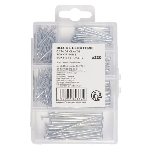 Mixbox clouterie "S" 220 pi&egrave;ces