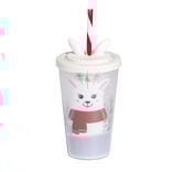 Gobelet avec paille motif renne 450ml
