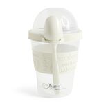 Pot &agrave; yaourt avec cuill&egrave;re lunchbox rouge ou blanc