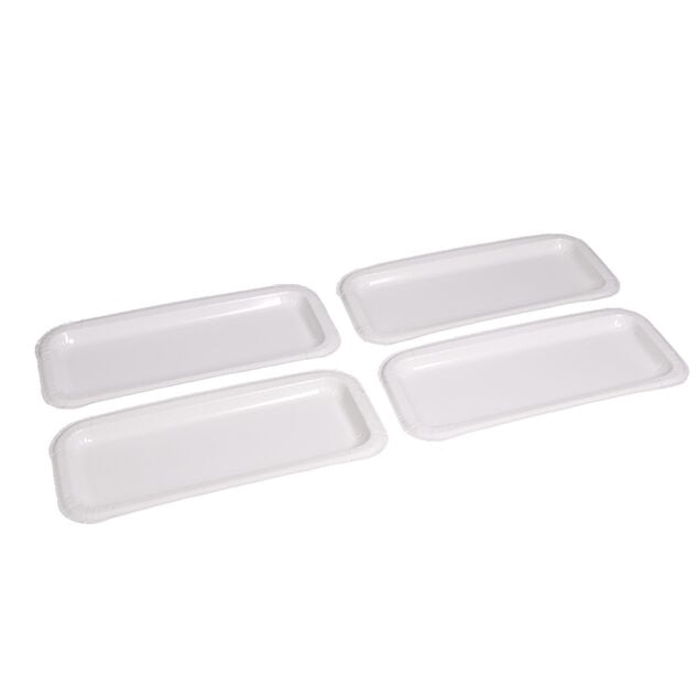 Plat &agrave; cake x4 en carton blanc 15,5x34cm