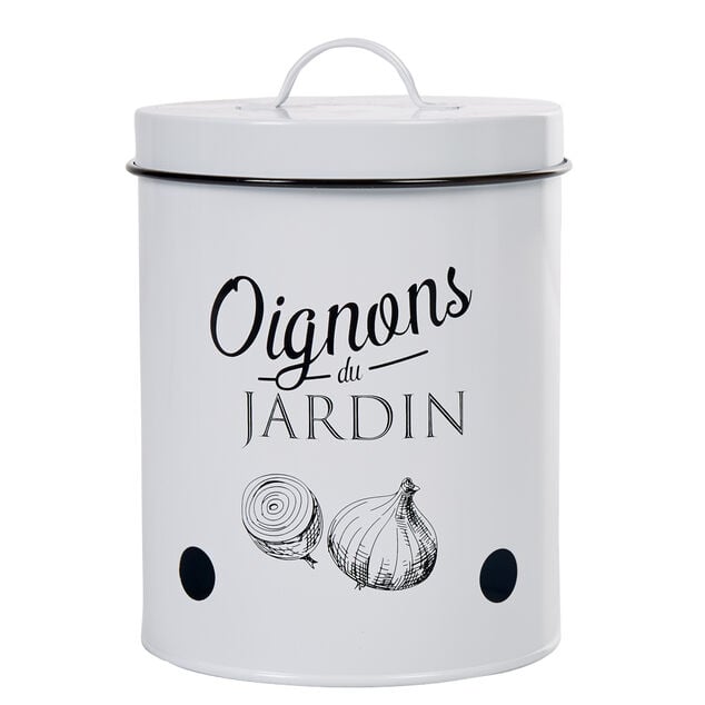Bo&icirc;te de conservation vintage en m&eacute;tal pour oignons