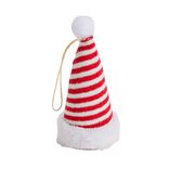 D&eacute;coration de No&euml;l &agrave; suspendre bonnet rouge et blanc &Oslash;6,5xH13cm (3 mod&egrave;les)