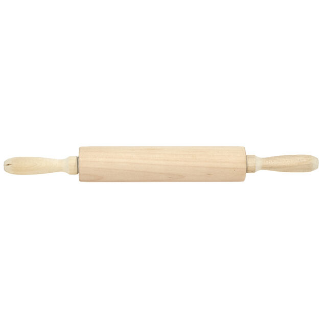 Rouleau &agrave; patisserie en bois et acier &Oslash;4,5xL39cm