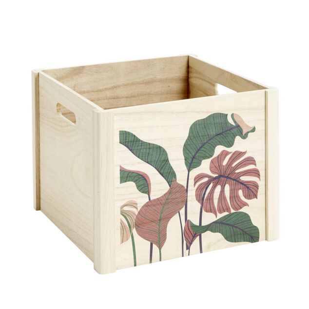 Boîte de rangement ouvert en bois 34x28xH34cm (2 modèles)