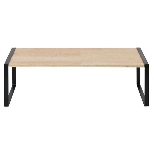 &Eacute;tag&egrave;re en bois et m&eacute;tal noir 50x15xH18cm