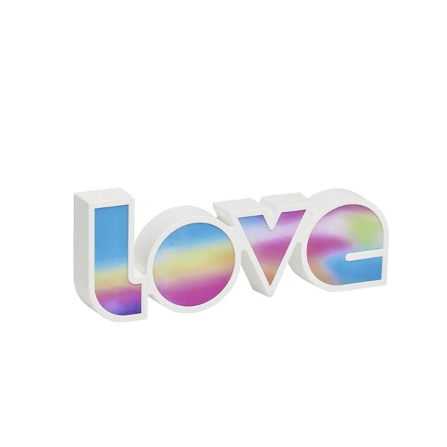 Mot lumineux Love &agrave; poser polypropyl&egrave;ne et plastique multicolore