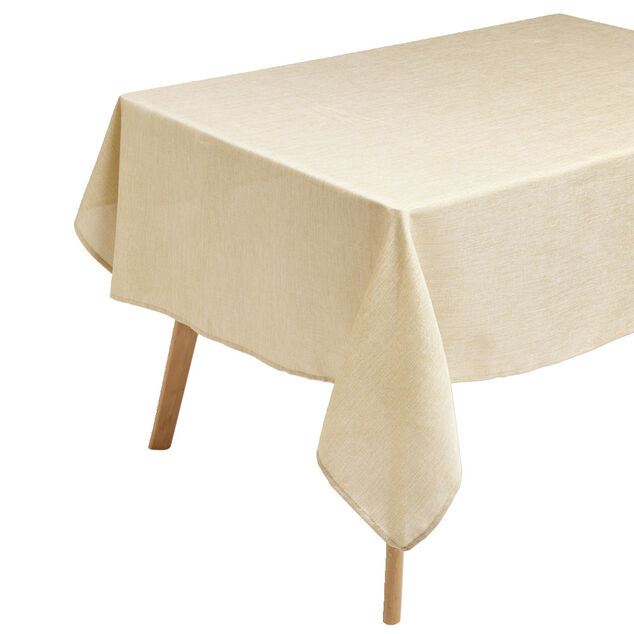 Nappe en tissu dor&eacute; effet jute 140x300cm