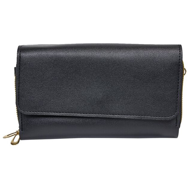 Sac pochette simili noir à bandoulière 19x4,5xH11,5cm