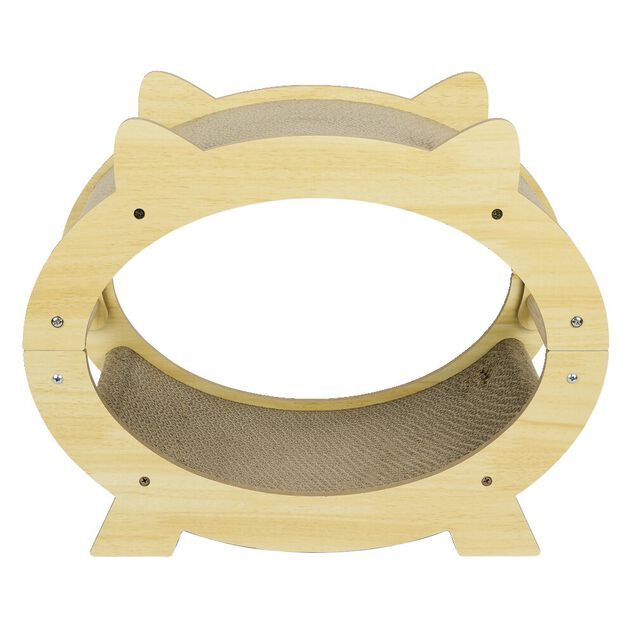 Griffoir pour chat avec couchage bois naturel 47x23xH36,5cm