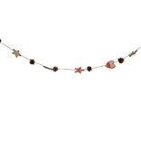 Guirlande coeurs pommes de pin beige rouge L. 1,9 m