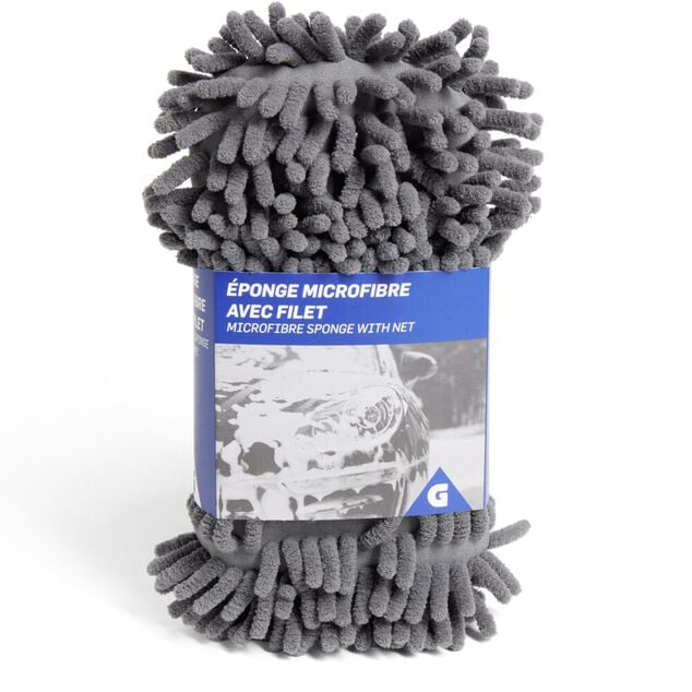 &Eacute;ponge nettoyante voiture microfibre avec filet sp&eacute;ciale finition