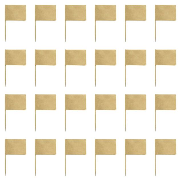 Pique ap&eacute;ritif bambou x24 avec &eacute;tiquettes lat&eacute;rales H6,5cm