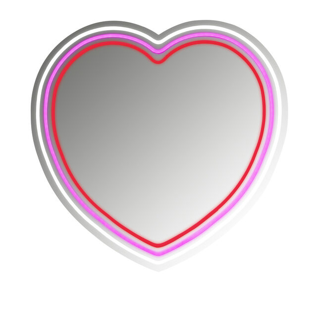 Miroir n&eacute;on forme coeur rose 40x40cm