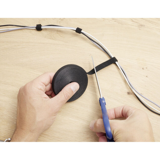 Collier de serrage auto-adhésive réutilisable nylon 5m (3 modèles)