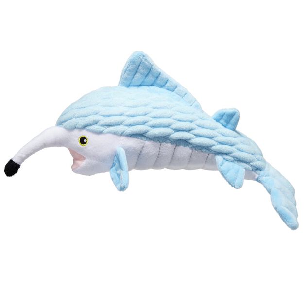 Jouet peluche pour chien espadon bleu 14x30cm