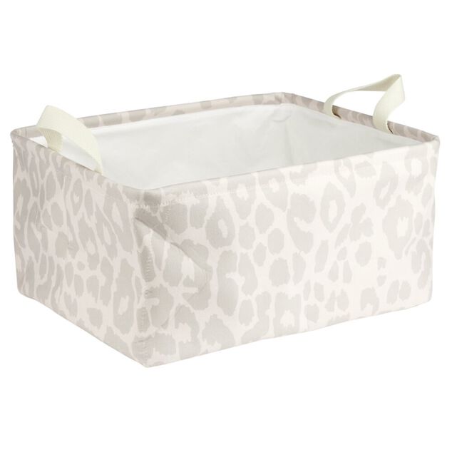 Pani&egrave;re de rangement souple motif animal 40x32xH20cm (2 mod&egrave;les z&egrave;bre ou l&eacute;opard)