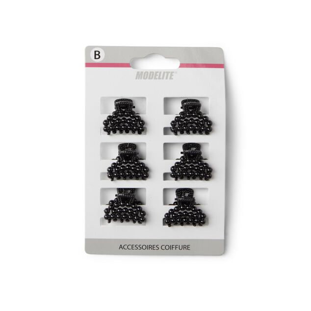 Lot de 10 mini pinces cheveux papillon noir brillant L2cm