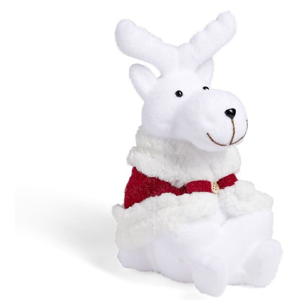 Renne à poser floqué blanc