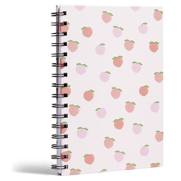 Carnet spirale A5 &agrave; lignes th&egrave;me fruit p&ecirc;che 160 pages