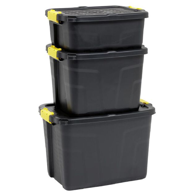 Box de rangement brico noir 60L