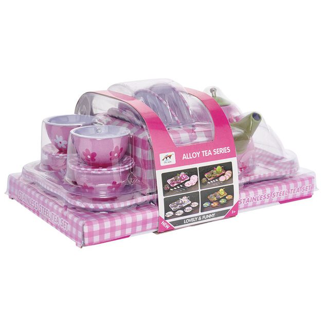 Dinette service &agrave; th&eacute; 12 pi&egrave;ces en m&eacute;tal