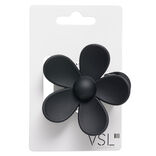 Pince à cheveux fleur plastique mat uni 7,5x4xH7cm (5 modèles)