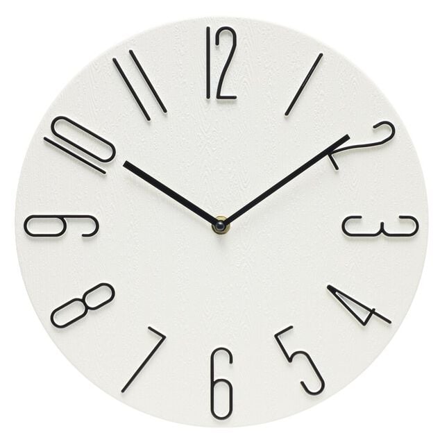 Horloge murale ronde design chiffres en relief &Oslash;30cm (2 mod&egrave;les)