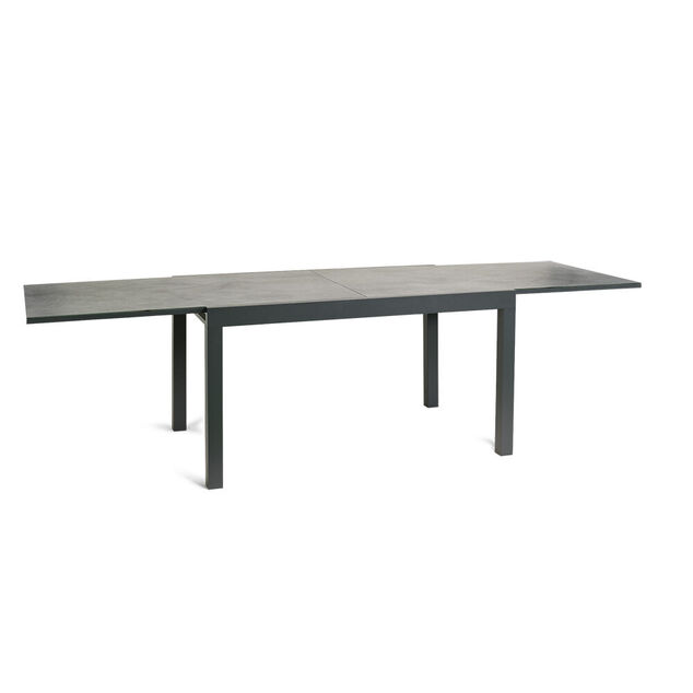Table de jardin extensible Oslo verre effet marbre 135/270x90xH.75 cm