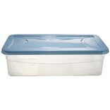 Box dessous de lit transparent et bleu 30L