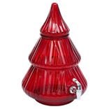 Distributeur à boisson en verre forme sapin rouge 8L