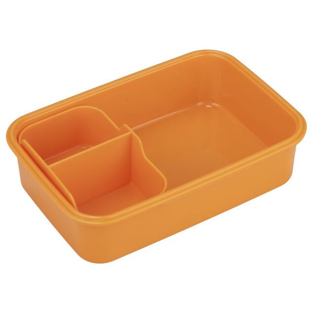 Lunch box plastique 800ml avec s&eacute;parateur lignes ondul&eacute;es 13x18xH6cm (2 mod&egrave;les)