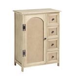Console Jaya 1 porte et 4 tiroirs bois clair 56xH73x32cm