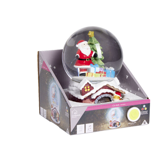 Boule &agrave; neige No&euml;l musicale et lumineuse &Oslash;12cm (2 mod&egrave;les)