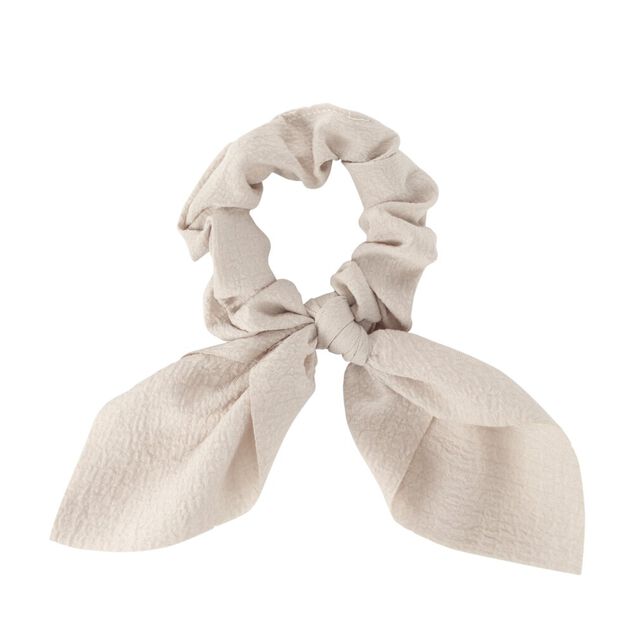 Chouchou en tissu avec noeud effet textut&eacute; &Oslash;11xH37cm (2 mod&egrave;les)