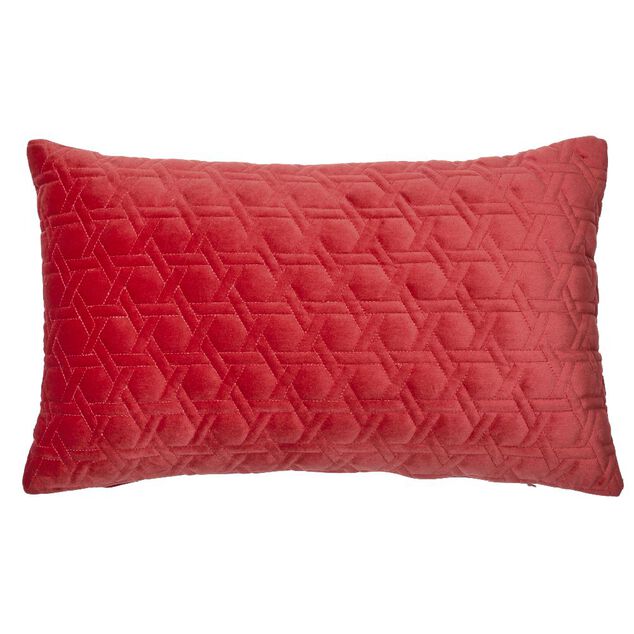 Housse de coussin losange en relief rouge brique