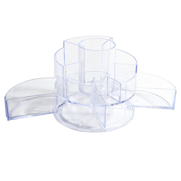 Organisateur maquillage rond 10 compartiments Ø15xH14cm