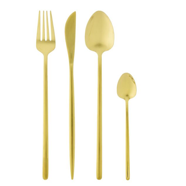 M&eacute;nag&egrave;re 16 pcs inox L16X25XH7 cm dor&eacute;