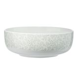 Saladier bas en porcelaine intérieur uni, extérieur décoré Ø23xH8cm