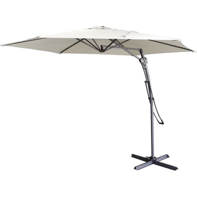 Parasol d&eacute;port&eacute; Malaga &Oslash;345xH245cm taupe
