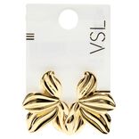 Boucles d'oreilles forme feuille métal doré