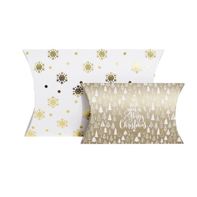 Bo&icirc;te cadeau berlingot No&euml;l motif flocon x2