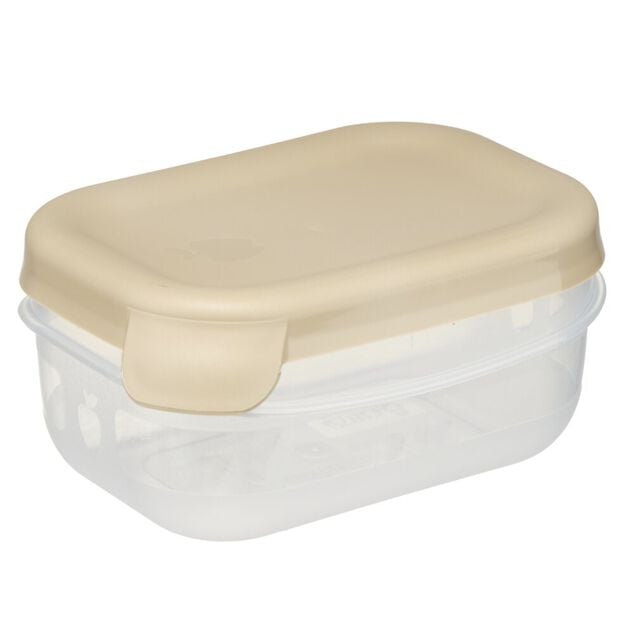 Bo&icirc;te alimentaire rectangulaire 25cl x3 plastique avec couvercle 12,5x9xH9,5cm (3 mod&egrave;les)