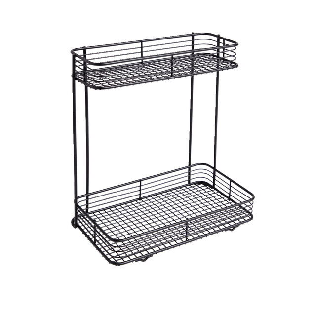 &Eacute;tag&egrave;re double &agrave; poser en m&eacute;tal 25,5x14,5xH25cm
