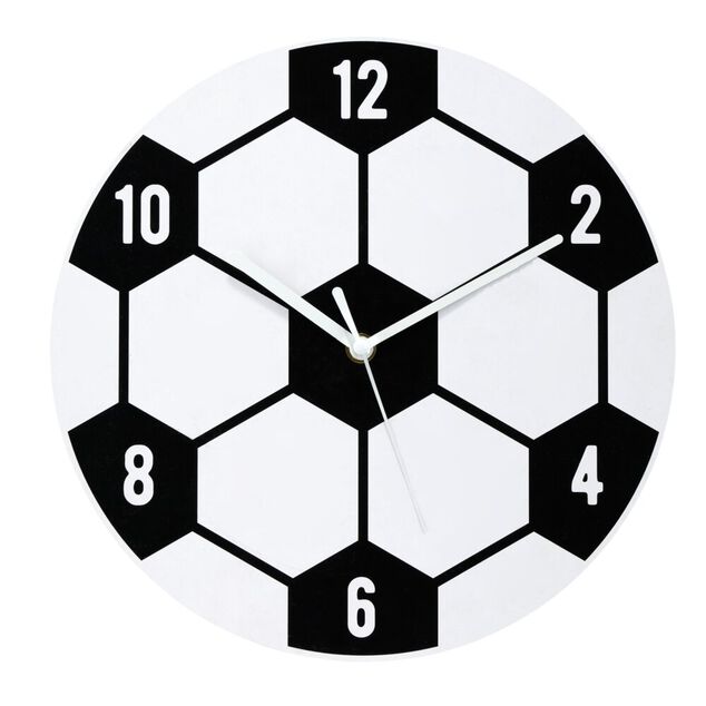 Horloge murale en bois &Oslash;30cm - 2 mod&egrave;les foot ou basket