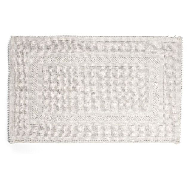 Tapis de bain 100% coton blanc uni 70x50cm